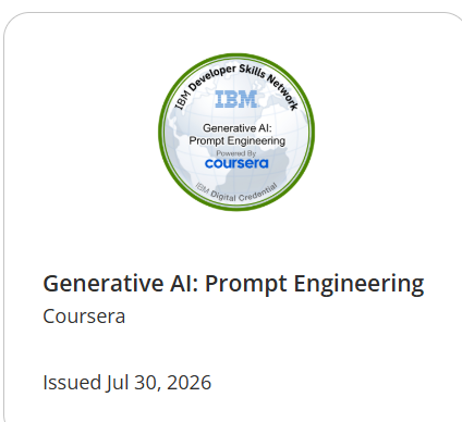 Generative AI Prompt Engineering badge